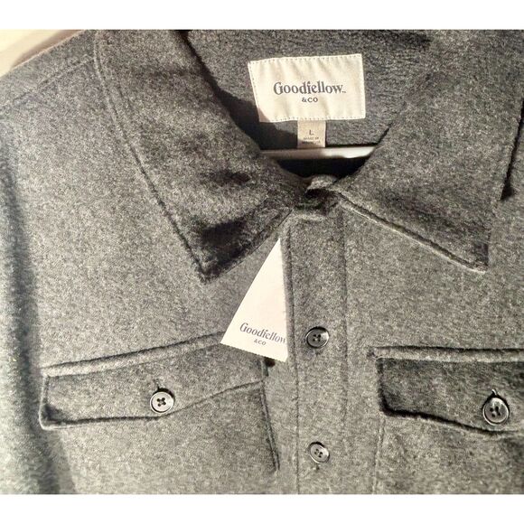 Goodfellow & Co Men’s Wool Blend Shirt Jacket Gray Shacket Size Large NWT - Picture 5 of 5